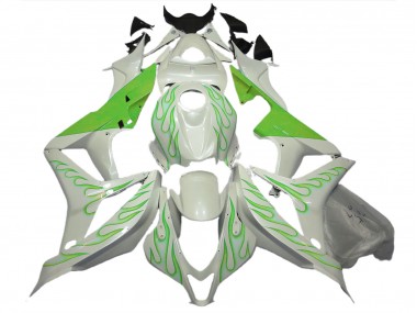 Limettengrün Flamme Auf Weiß 2007-2008 CBR600RR Motorrad Verkleidung