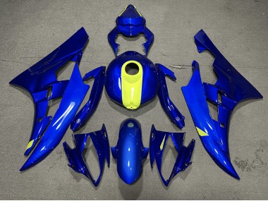 Logos In Glänzendem Blau & Warngelb 2006-2007 R6 Motorrad Verkleidung