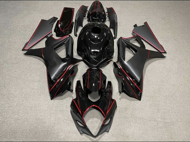 Matt & Glanz-Verzierungen In Schwarz & Rot 2007-2008 GSXR 1000 Motorrad Verkleidung