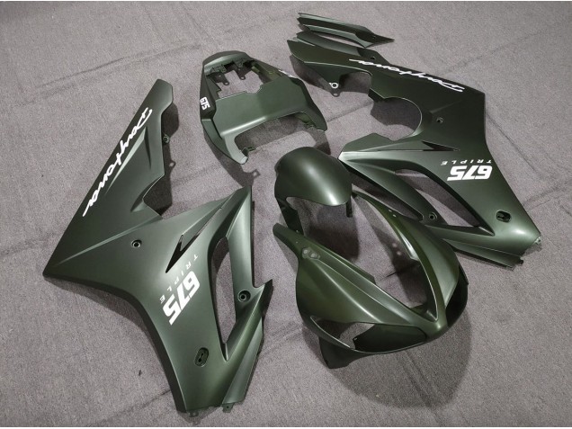 Matt Grün Weiß 2009-2012 Daytona 675 Motorrad Verkleidung