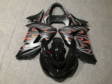 Matt Schwarz & Flamme 2006-2007 ZX10R Motorrad Verkleidung