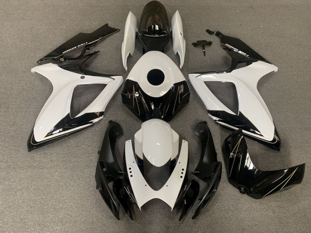 Matt Schwarz & Glänzend Weiß 2006-2007 GSXR 600-750 Motorrad Verkleidung