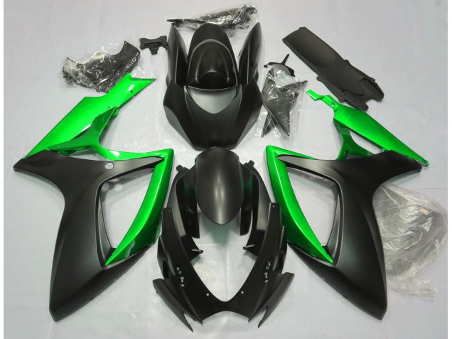 Matt Schwarz & Grün 2006-2007 GSXR 600-750 Motorrad Verkleidung