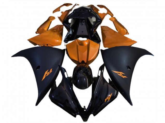 Matt Schwarz & Orange 2012-2014 R1 Motorrad Verkleidung