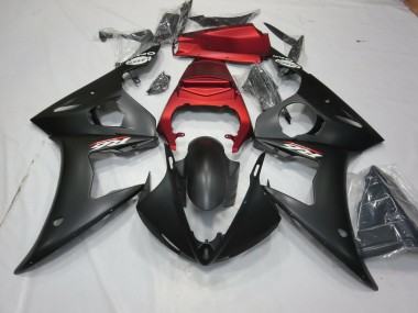 Matt Schwarz & Rot 2003-2004 R6 Motorrad Verkleidung