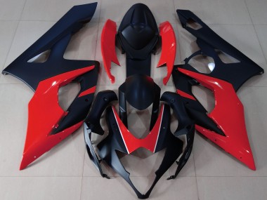 Matt Schwarz & Rot 2005-2006 GSXR 1000 Motorrad Verkleidung