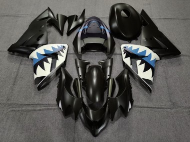Matt Schwarzer & Hellblauer Hai 2004-2005 ZX10R Motorrad Verkleidung