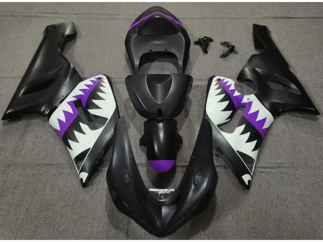 Matt Schwarzer & Violetter Hai 2005-2006 ZX6R Motorrad Verkleidung