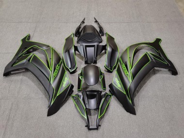 Matt Schwarzes & Grünes Futter 2011-2015 ZX10R Motorrad Verkleidung