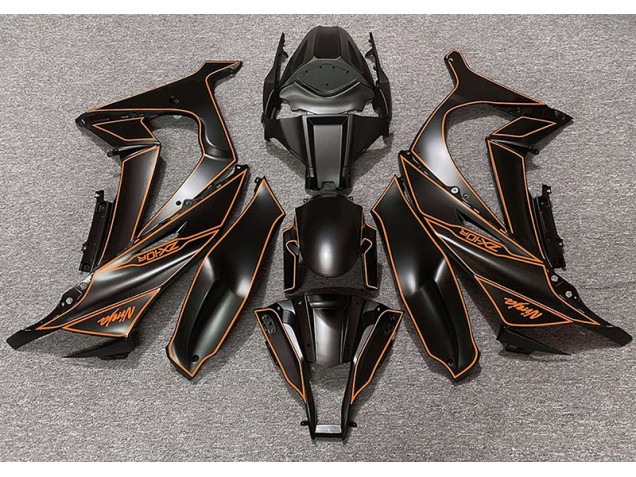 Matt Schwarzes & Orangefarbenes Futter 2011-2015 ZX10R Motorrad Verkleidung