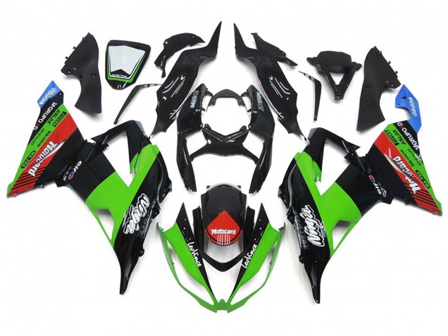 Motocard Grün & Schwarz 2013-2018 ZX6R Motorrad Verkleidung