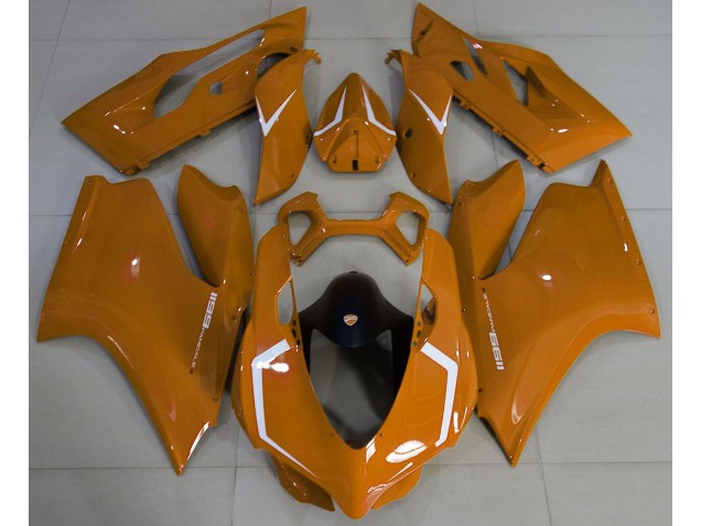 Orange Glänzend & Weiß 2011-2014 Ducati 1199 Motorrad Verkleidung
