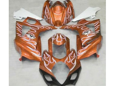 Orange Glänzend & Weiß Flame 2007-2008 GSXR 1000 Motorrad Verkleidung
