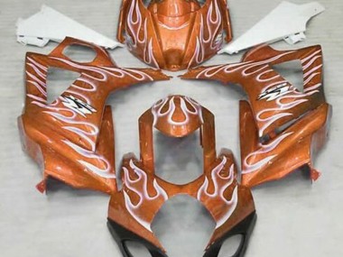 Orange Glänzend & Weiß Flame 2007-2008 GSXR 1000 Motorrad Verkleidung