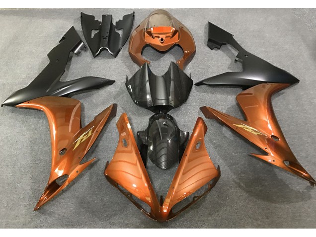 Orange Glänzend & Kohlefaser Stil 2004-2006 R1 Motorrad Verkleidung