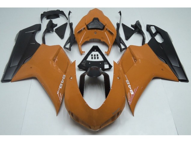 Orange Glänzend & Schwarz 2007-2014 Ducati 848 1098 1198 Motorrad Verkleidung