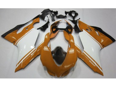 Orange Glänzend Silber & Schwarz 2011-2014 Ducati 1199 Motorrad Verkleidung