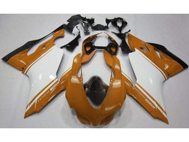 Orange Glänzend Silber & Schwarz 2011-2014 Ducati 1199 Motorrad Verkleidung