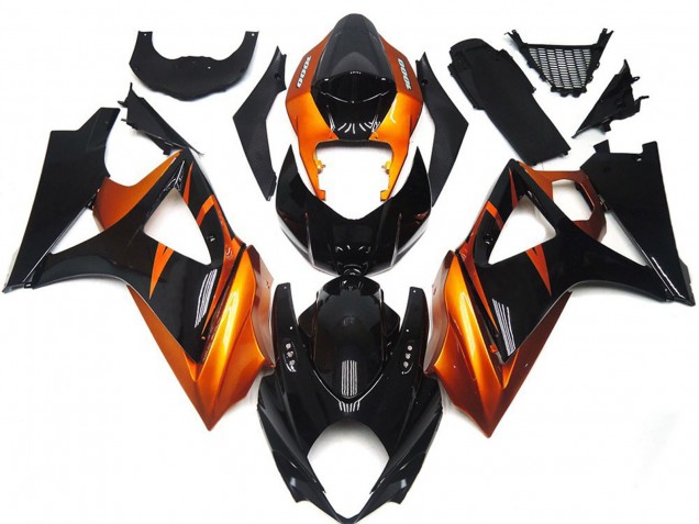 Orange & Schwarz Glänzend 2007-2008 GSXR 1000 Motorrad Verkleidung Orange & Schwarz Glänzend 2007-2008 GSXR 1000 Motorrad Verkleidung