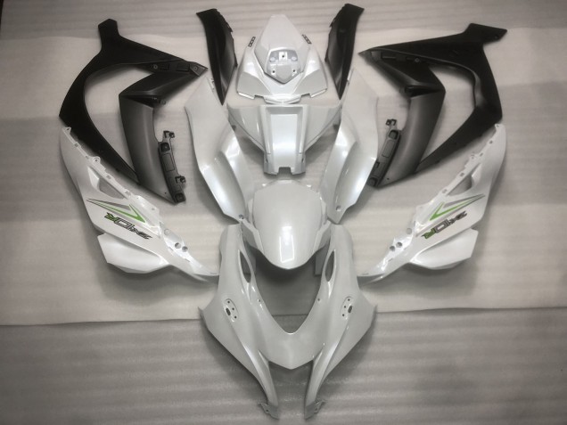 Perlweiß & Grün 2016-2019 ZX10R Motorrad Verkleidung