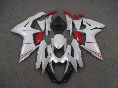 Perlweiß & Rot 2011-2024 GSXR 600-750 Motorrad Verkleidung