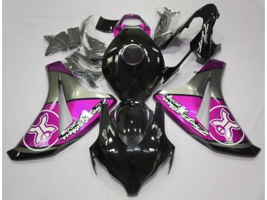 Rosa Auf Schwarz Custom 2008-2011 CBR1000RR Motorrad Verkleidung