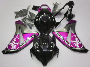 Rosa Auf Schwarz Custom 2008-2011 CBR1000RR Motorrad Verkleidung