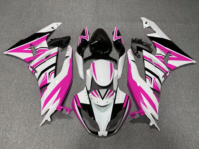 Rosa Weiß & Schwarz Zag 2009-2012 ZX6R Motorrad Verkleidung