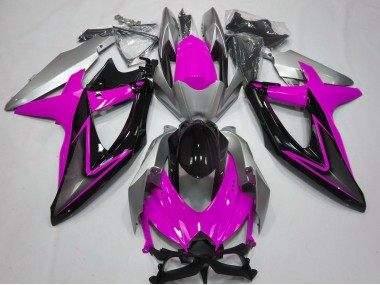 Rosa & Silber 2008-2010 GSXR 600-750 Motorrad Verkleidung
