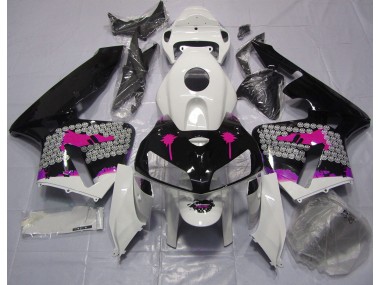 Rosa Splatter Auf Glanz Schwarz 2005-2006 CBR600RR Motorrad Verkleidung