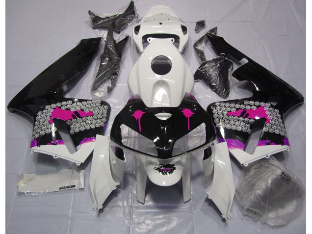 Rosa Splatter Auf Glanz Schwarz 2005-2006 CBR600RR Motorrad Verkleidung
