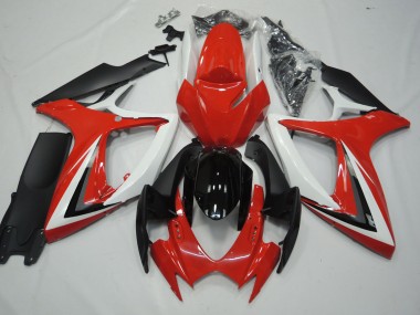 Rot & Weiß 2006-2007 GSXR 600-750 Motorrad Verkleidung