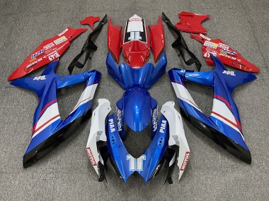 Rot Blau & Glänzend Weiß Custom-Stil 2008-2010 GSXR 600-750 Motorrad Verkleidung