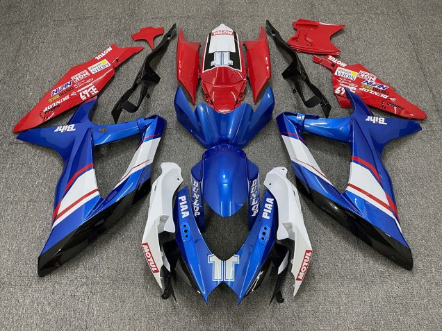 Rot Blau & Glänzend Weiß Custom-Stil 2008-2010 GSXR 600-750 Motorrad Verkleidung