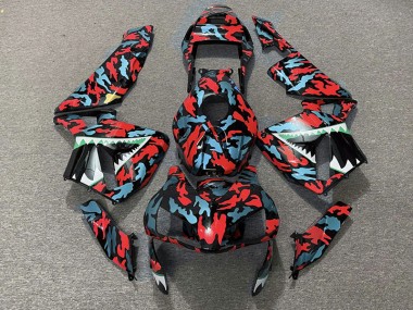 Rot & Blau Tarnung 2003-2004 CBR600RR Motorrad Verkleidung