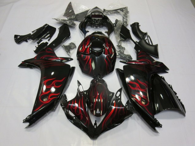 Rot Flamme 2007-2008 R1 Motorrad Verkleidung