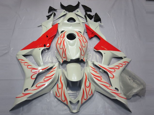 Rot Flamme Auf Weiß 2007-2008 CBR600RR Motorrad Verkleidung