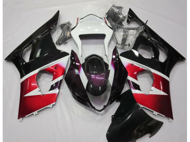 Rot Glänzend & Weiß 2003-2004 GSXR 1000 Motorrad Verkleidung