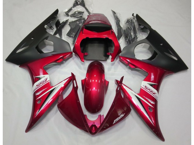 Rot Glänzend & Weiß 2003-2004 R6 Motorrad Verkleidung