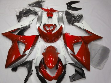 Rot Glänzend & Weiß 2009-2016 GSXR 1000 Motorrad Verkleidung