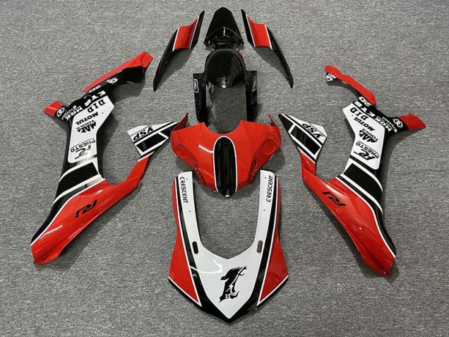Rot Glänzend & Weiß 2015-2019 R1 Motorrad Verkleidung