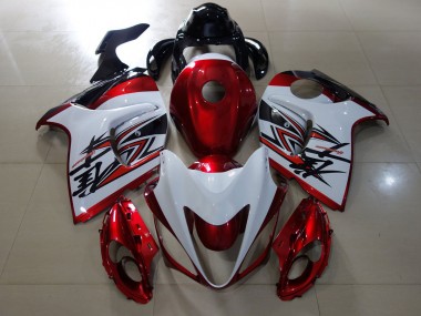 Rot Glänzend & Weiß Design 2008-2020 GSXR 1300 Motorrad Verkleidung
