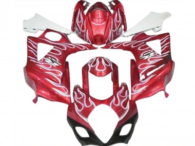 Rot Glänzend & Weiß Flamme 2007-2008 GSXR 1000 Motorrad Verkleidung