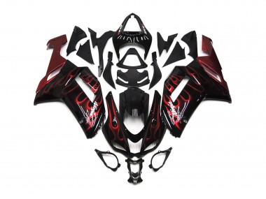 Rot Glänzend Flamme 2007-2008 ZX6R Motorrad Verkleidung