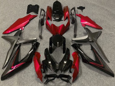 Rot Glänzend & Grün R 2008-2010 GSXR 600-750 Motorrad Verkleidung