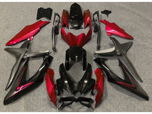 Rot Glänzend & Grün R 2008-2010 GSXR 600-750 Motorrad Verkleidung