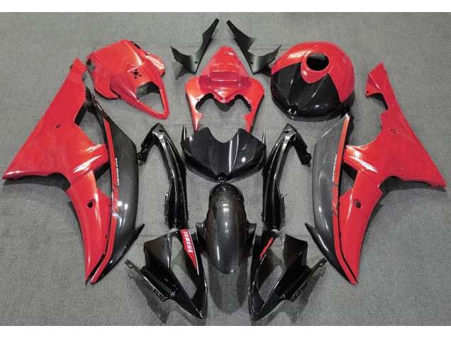 Rot Glänzend & Kohlefaser 2008-2016 R6 Motorrad Verkleidung