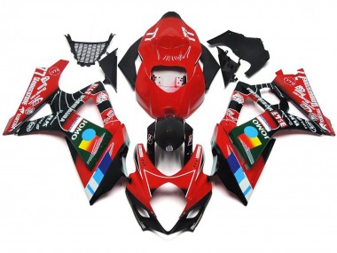 Rot Glänzend Mehrfarben-Design 2007-2008 GSXR 1000 Motorrad Verkleidung