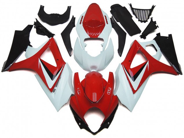 Rot Glänzend Mit Weiß OEM-Stil 2007-2008 GSXR 1000 Motorrad Verkleidung