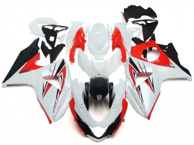 Rot Glänzend Mit Weiß & Schwarz Custom Stil 2009-2016 GSXR 1000 Motorrad Verkleidung